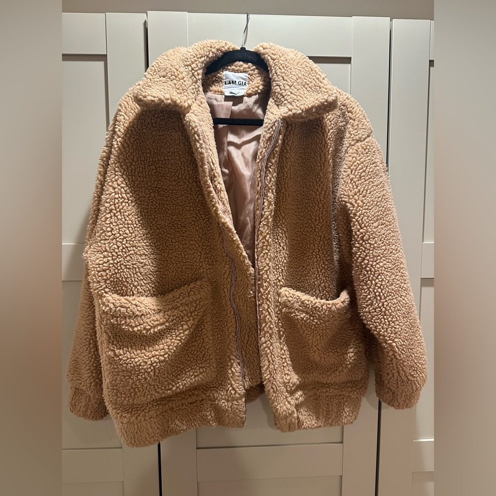 I. AM. GIA - Warm Glam Tan Sherpa Jacket